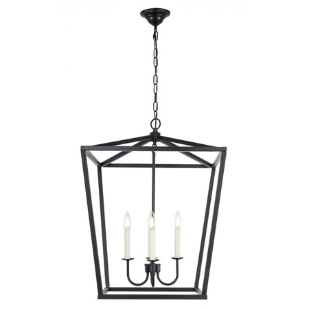 Elegant Lighting Maddox 4 light Black pendant LD6008D20BK